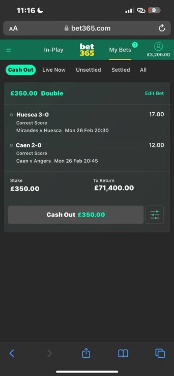 BET PLACED