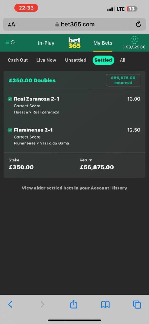 bet Won ticket